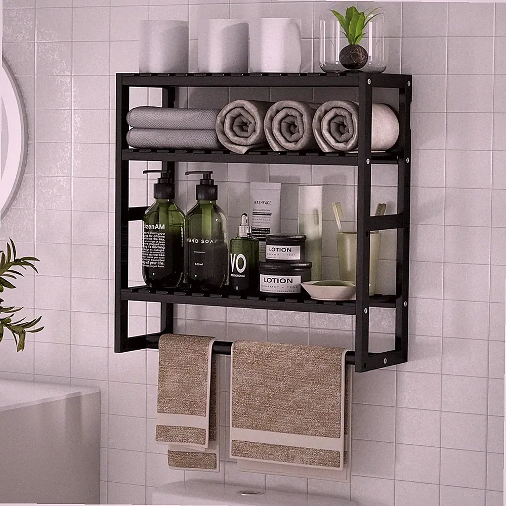 Bamworld Badezimmer Regal Badmöbel Bambus 3 Etagen Organizer Badezimmermöbel