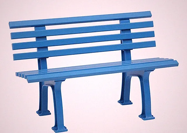 Bank 2 Sitzer Kunststoff Sitzbank himmelblau 120 cm stabile Gartenbank Parkbank