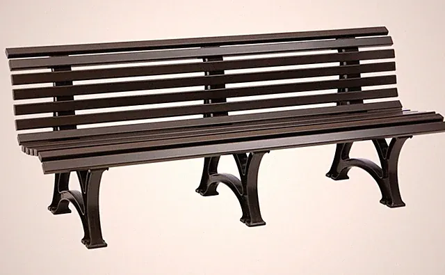 Bank aus Kunststoff braun 200 cm 4-Sitzer stabile Sitzbank Gartenbank Parkbank