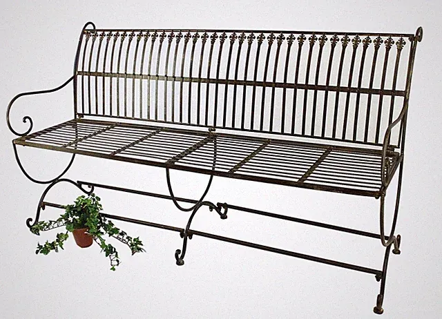 Bank Metall Finca 063-JO 3-Sitzer Gartenbank Sitzbank Baumbank 153 cm Braun