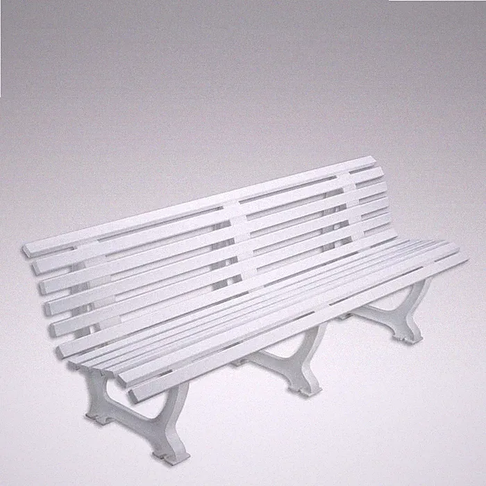 Bank Sitzbank 4 Sitzer aus Kunststoff weiß 200 cm stabile Gartenbank Parkbank