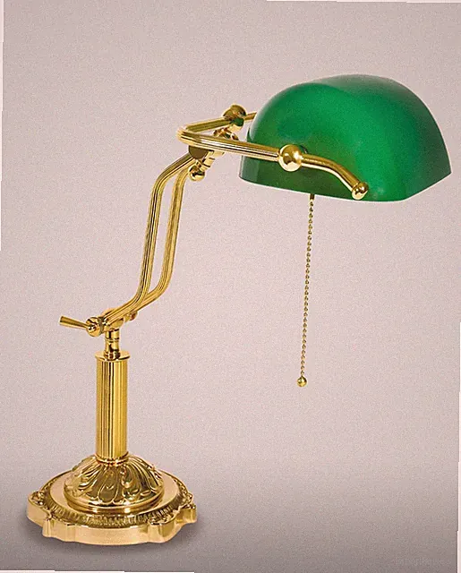 Bankerlampe Messing Glas Jugendstil Premium MINISTERO Schreibtisch Tischleuchte