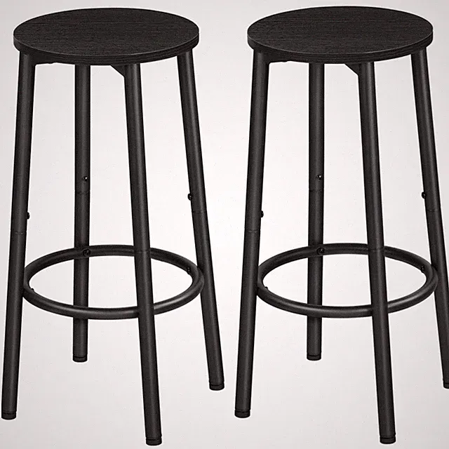 Barhocker 2er Set Industriestil Schwarz Metallverstellbar Küchenbar Wohnzimmer