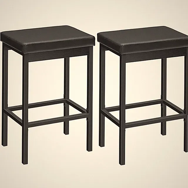 Barhocker 2er-Set Küchenhocker Barstuhl Schwarz Polster 63cm Möbel