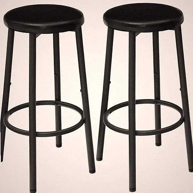 Barhocker 2er Set modern schwarz mit PU-polster, verstellbar, stapelbar, sehr...