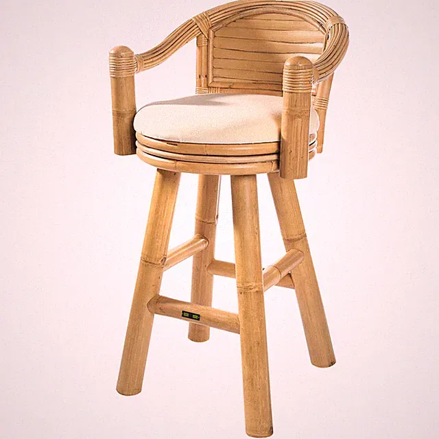 Barhocker mit Rückenlehne Stuhl Barstuhl Bistrohocker Tresenhocker Bambusbar