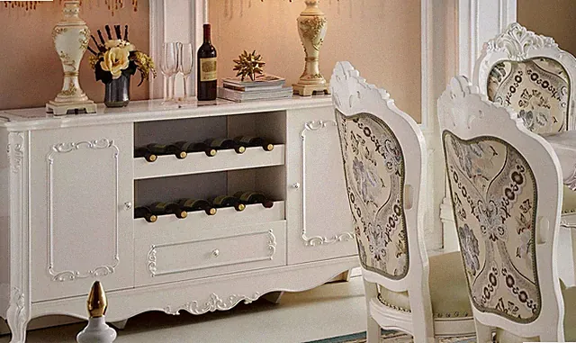 Barock Bartheke Schrank Vitrine Wein Regal Theke Tresen Bar Hausbar Echtholz