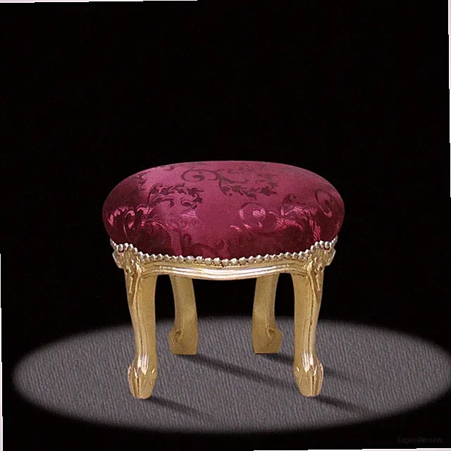 Barock Hocker Stoff rot gold bordeaux elegant modern antik repro style qualität