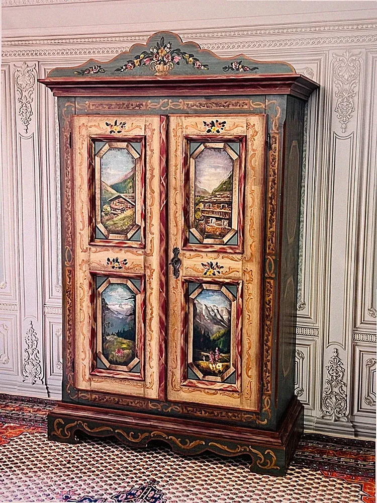 Barock Schrank Bauernschrank Landhaus Kleiderschrank Dielenschrank Stilmöbel