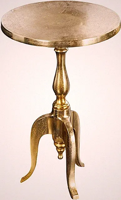 Barock Tisch Couchtisch Beistelltisch BAROCKTISCH RUND Gold Alu ANTIK Look 55cm