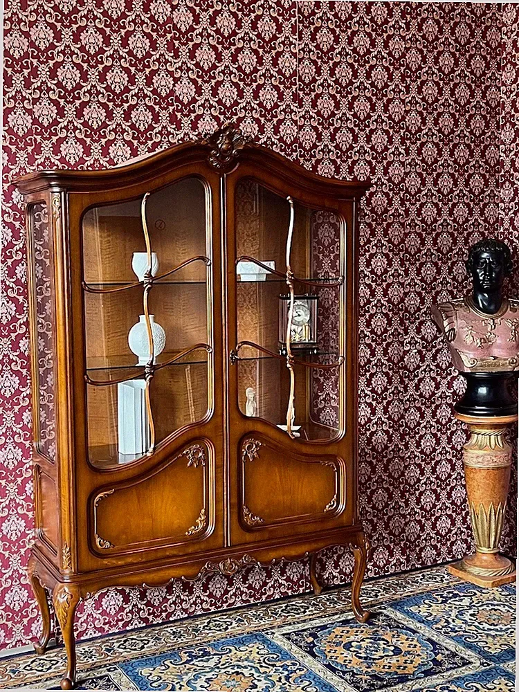 Barock Vitrine Chippendale Nussbaum Landhaus Vintage STILMÖBEL