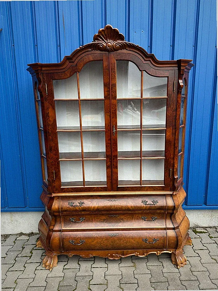 BAROCK VITRINE STILMÖBEL 20 TES JHDT WURZELNUSS BAROCKSCHRANK BAROCKVITRINE