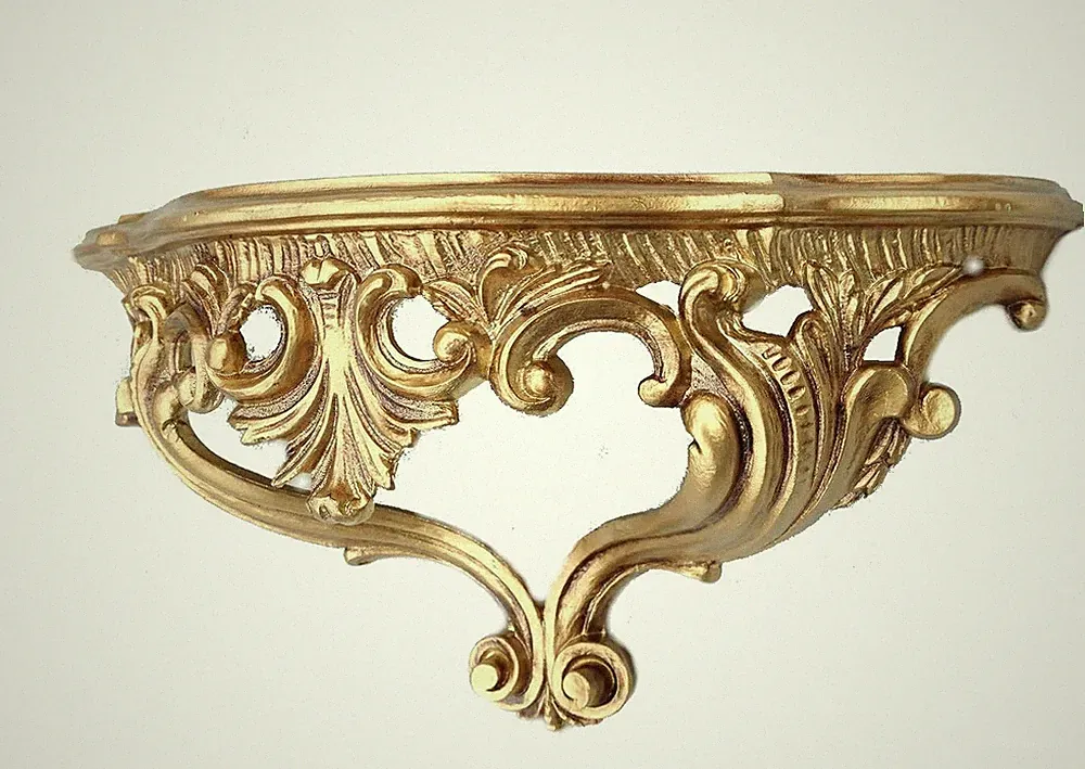 BAROCK Wandspiegel Spiegel KONSOLE 38x16x20 ANTIK Wandregal Wandkonsole Gold