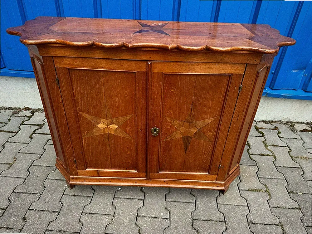 Barockkommode Barock Kommode Mahagoni massiv Stern Intarsien Holland 18. Jh.