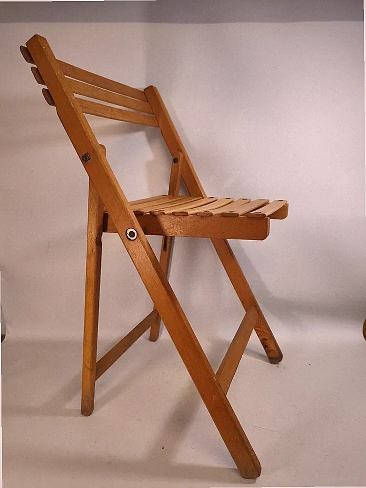 Bauhaus kleiner Klappstuhl Gartenstuhl Campingstuhl Stuhl Buche Holz 1930/35