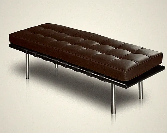 Bauhaus Lederbank Sitzbank Bank Leder schmal Leder Dunkelbraun oder Schwarz