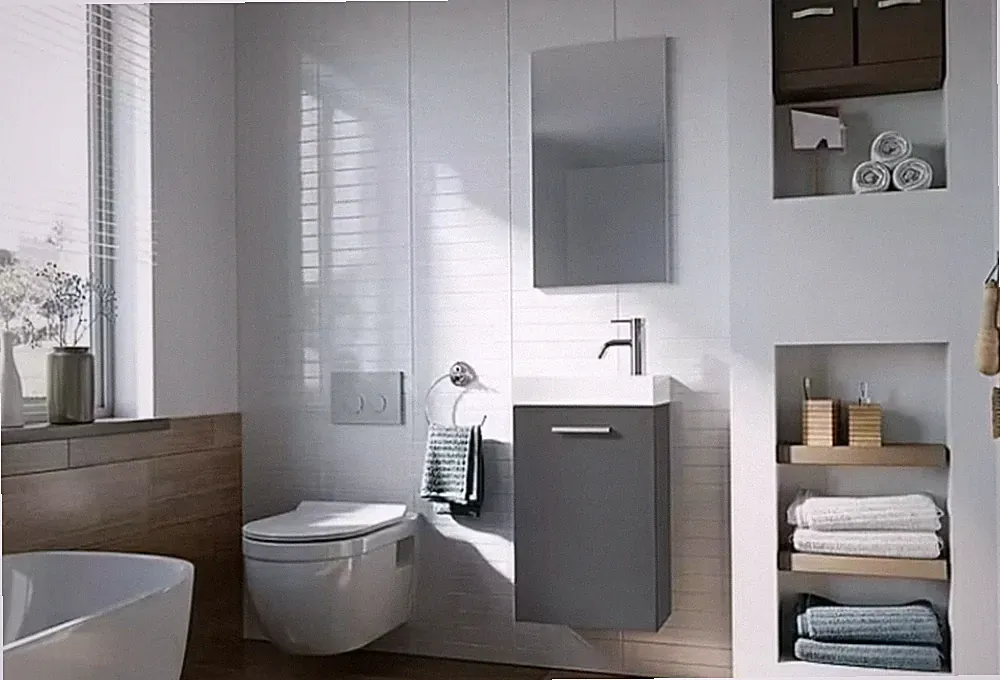 Bauhaus Riva Badmöbel Set Anthrazit 40 cm Waschbecken
