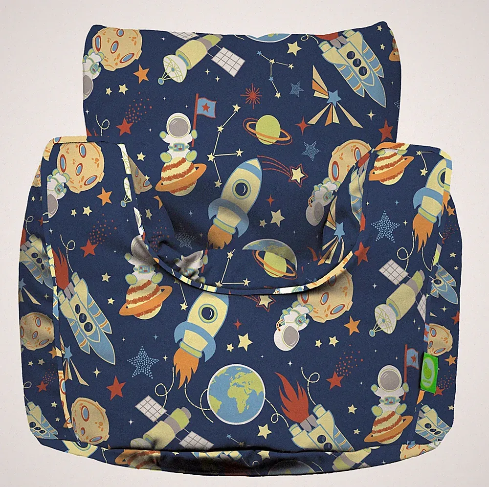 Bean Lazy® 100% Baumwolle kleiner blauer Space Explorer Sitzsack Stuhl mit Füllung
