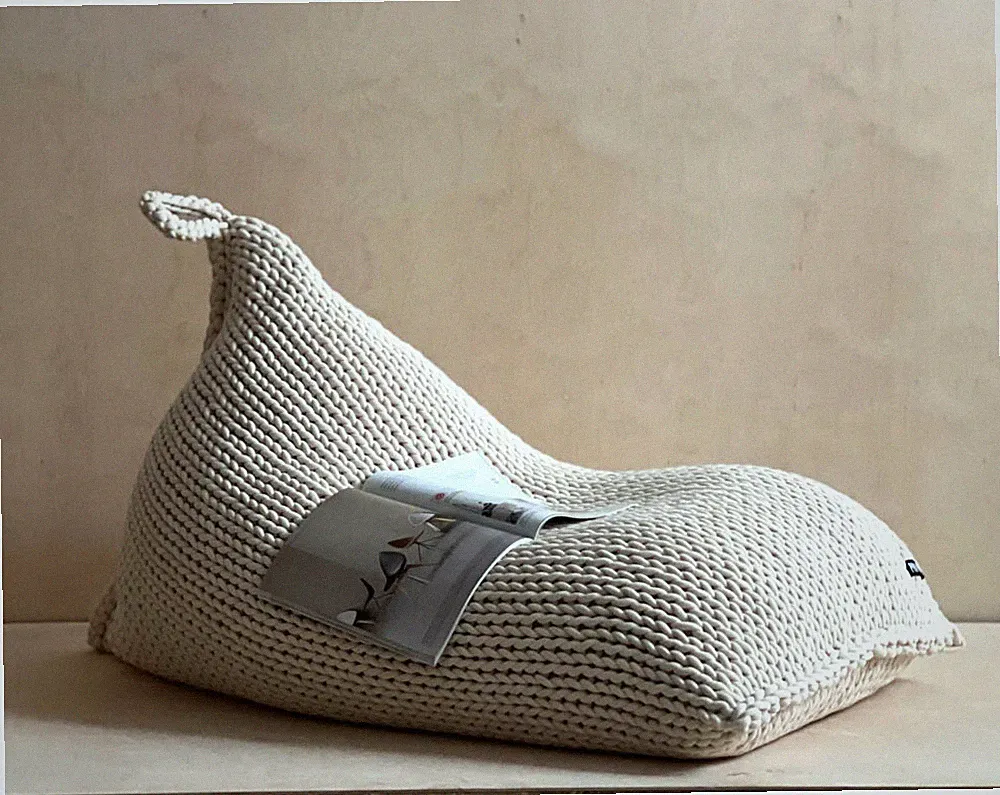 BeanBag Sitzsack XXL Kinderstuhl Handgestrickt Sitzpuff Grobstrick Spielzimmer