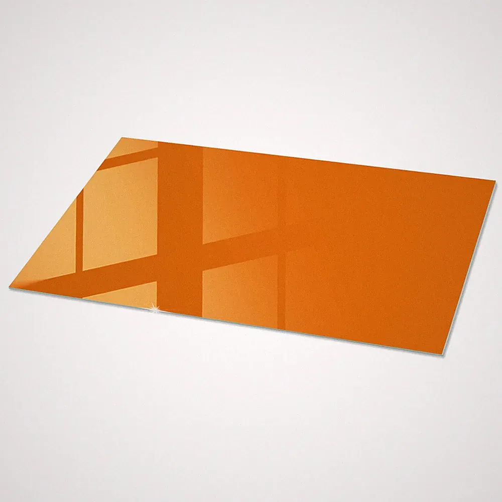 Bedruckte Glasplatte Für Esstisch Und Couchtisch Kräftiges Orange 120x60 cm