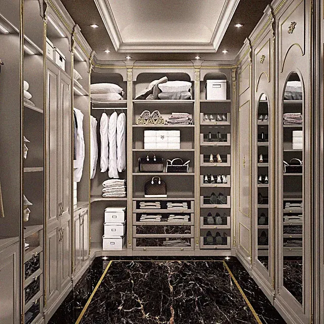 Begehbarer Kleider Schrank Luxus Umkleide Klassische Garderobe Maßanfertigung