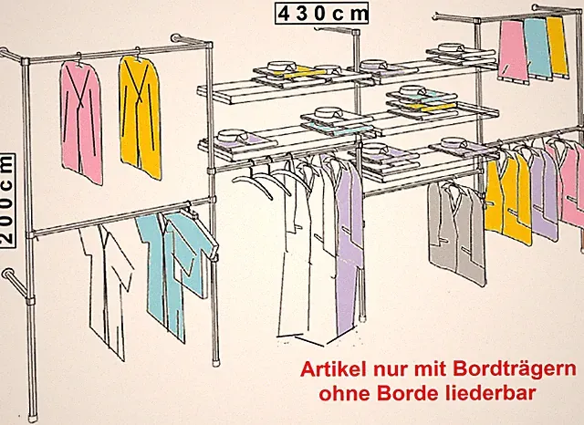 begehbarer Kleiderschrank Wandgaderobe Kleiderständer Kleiderstangen Metall W.17