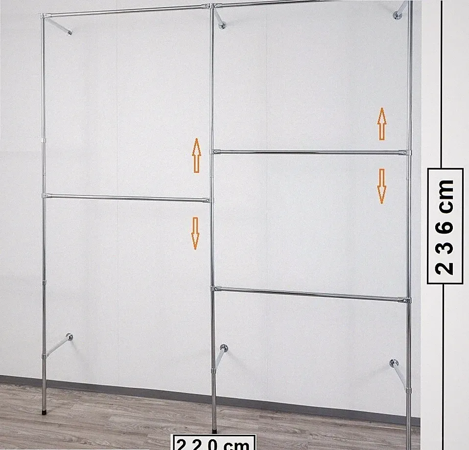 begehbarer Kleiderschrank Wandregal Kleiderkammer Kleiderstange Garderobe W19