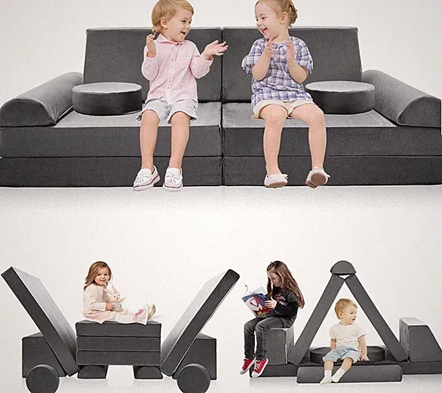 Begonia.K Kindersofa 10-teiliges Schaumstoff-Baustein-Kinderspielsofa, Modulares