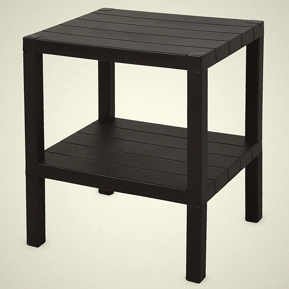 Beistell Tisch aus Kunststoff in anthrazit - 3 Modelle - Couch Balkon Deko Regal