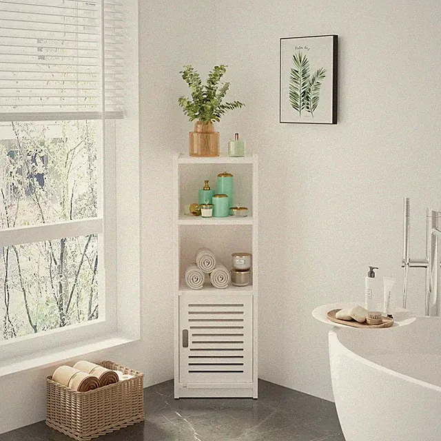 Beistellschrank für Bad, Flur, Küche, Wohnzimmer, Holz-Kunststoffplatte
