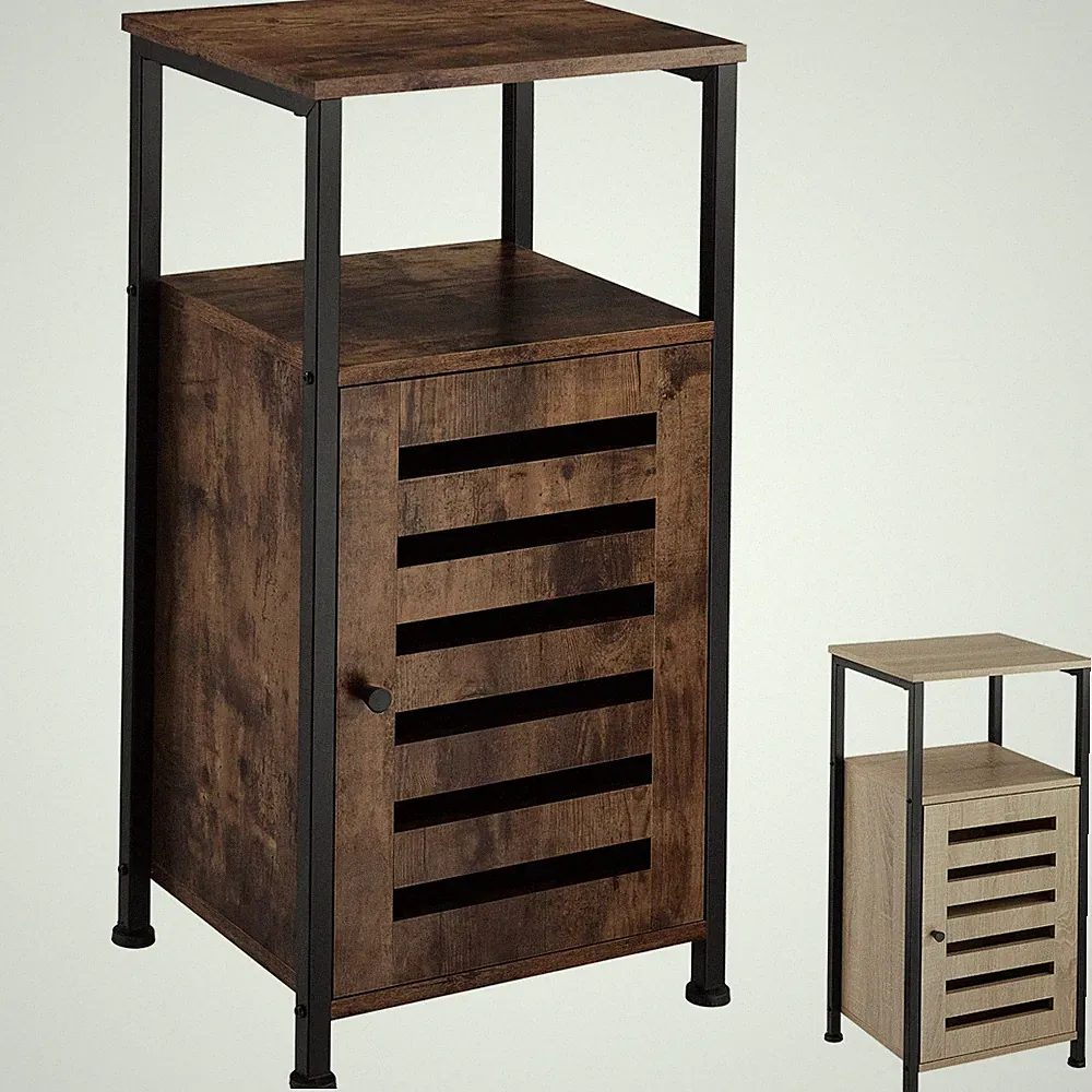 Beistellschrank Nachtschrank Kommode Seitenschrank Ablage Industrie Holz 81 cm