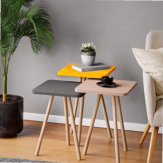 Beistelltisch 3er Set Sofatisch Wohnzimmer Schlafzimmer Skandinavisches Design