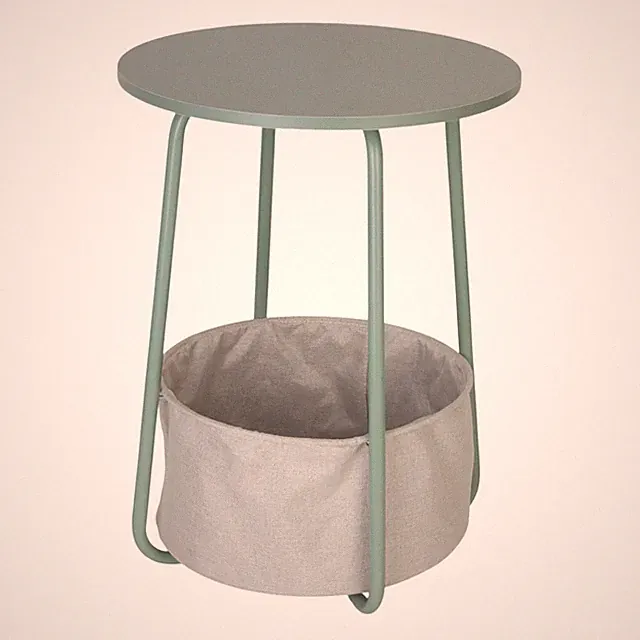 Beistelltisch Ablagetisch Couchtisch Kaffeetisch Ziertisch rund Metall mit Korb