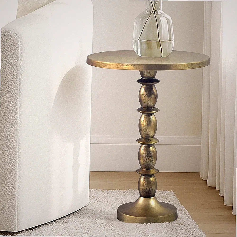 Beistelltisch Alu Gold 40cm Metall Couchtisch Wohnzimmertisch Dekotisch Tisch