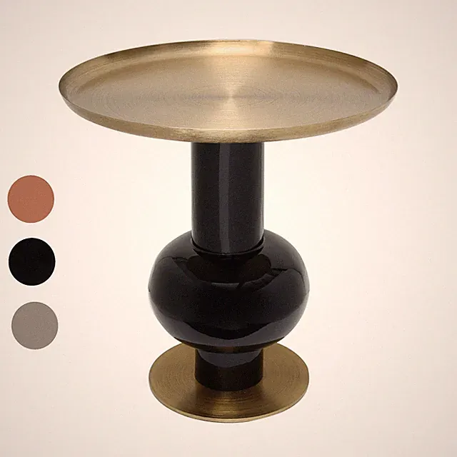 Beistelltisch Art Deco Tisch Couchtisch Gold Abstelltisch Blumentisch rund Metal