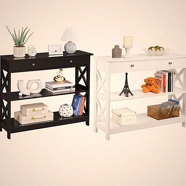 Beistelltisch Couchtisch Konsolentisch Flurtisch Holz Eingangtisch mit Schublade