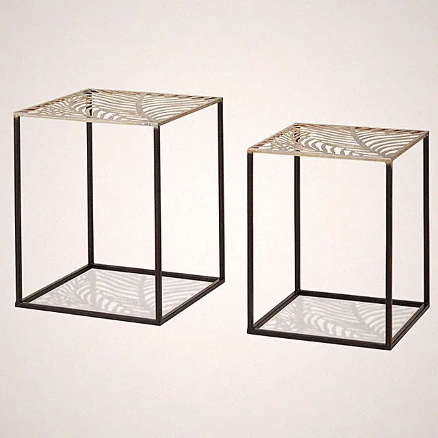Beistelltisch Couchtisch Nachttisch 2er Set Metall Bronze stapelbar Sofatisch