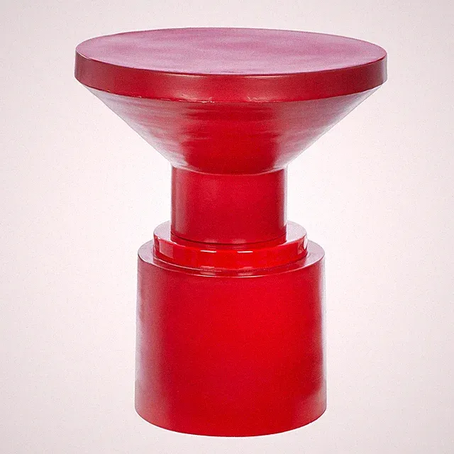 Beistelltisch Couchtisch ROUGE Design rot geometrisch 48 cm Eisen