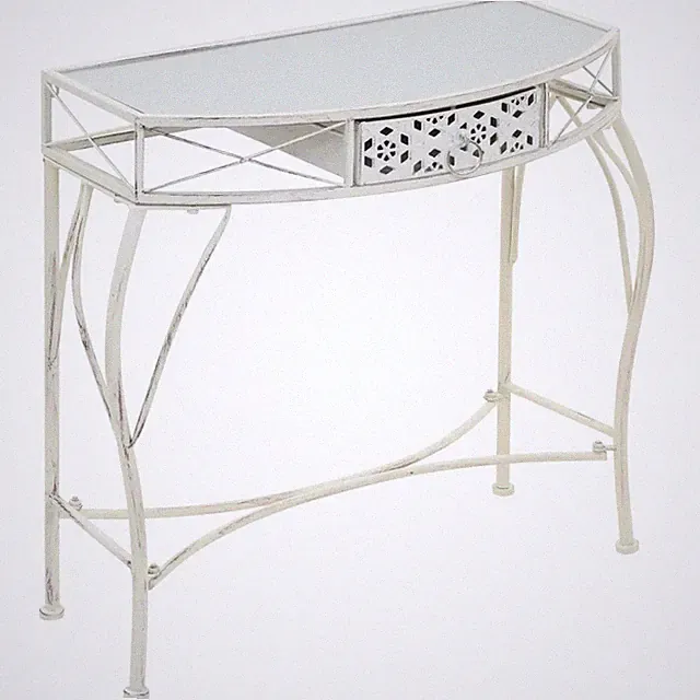 Beistelltisch Französischer Stil Metall 82x39x76 cm Weiß