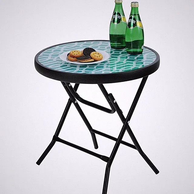 Beistelltisch Gartentisch Klapptisch Balkon Tisch Klein wetterfest Glas Metall