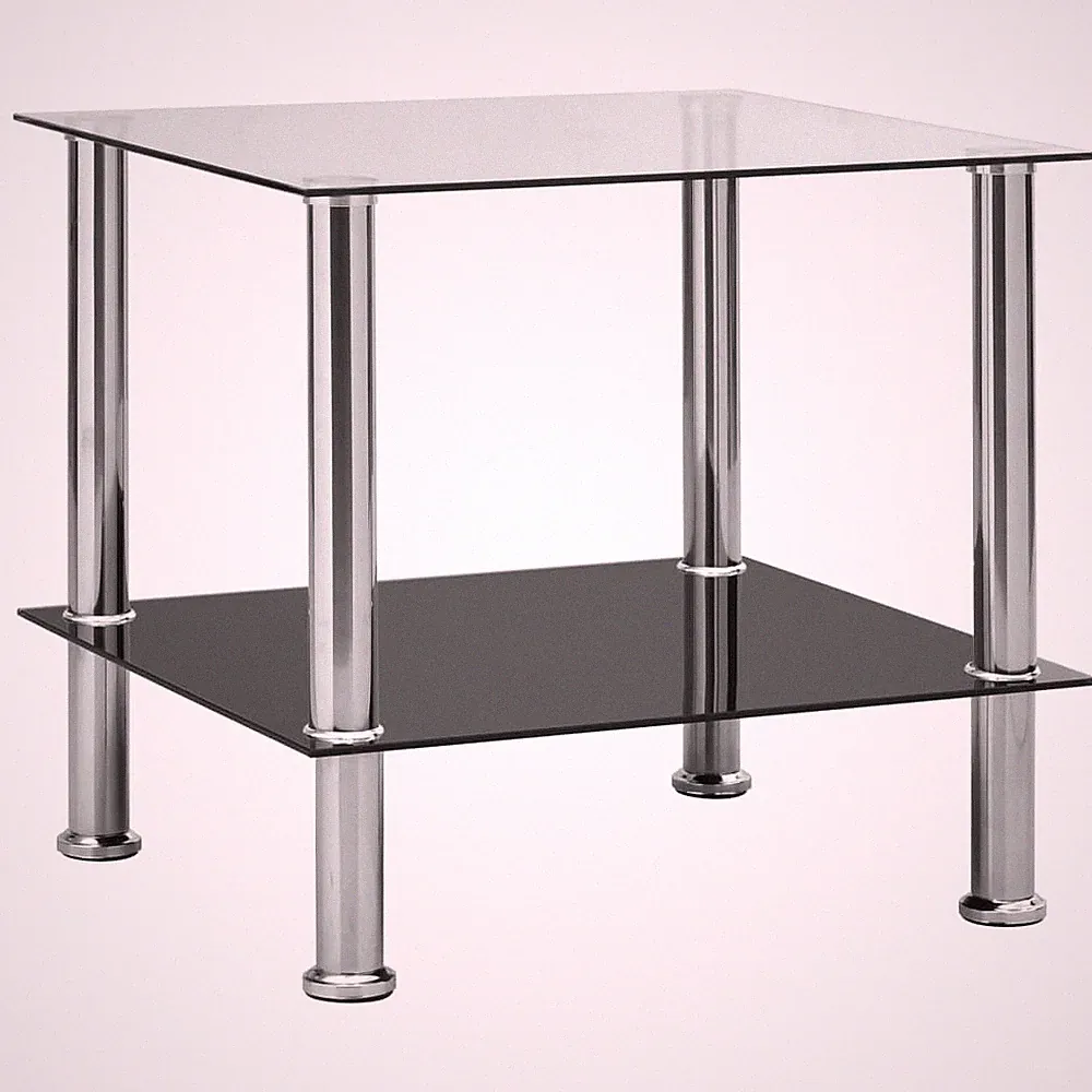 Beistelltisch Hartglas Couchtisch Wohnzimmertisch Transparent/Schwarz vidaXL