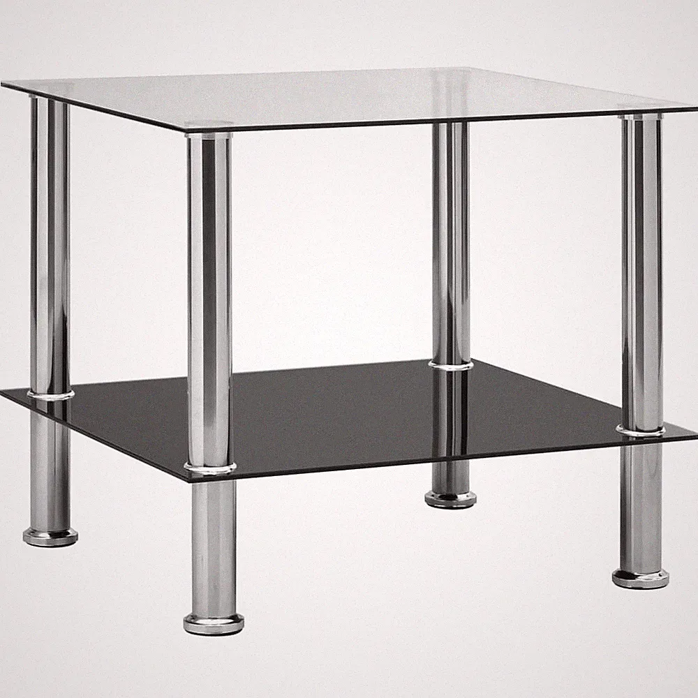Beistelltisch Hartglas Couchtisch Wohnzimmertisch Transparent/Schwarz vidaXL