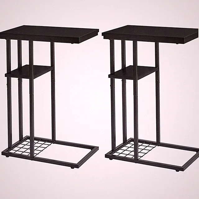 Beistelltisch Kaffeetisch C-Form, Eleganter Kleiner Sofatisch, Industrie-Desi...