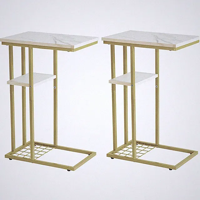 Beistelltisch Kaffeetisch CForm, Eleganter Kleiner Sofatisch, IndustrieDesign...