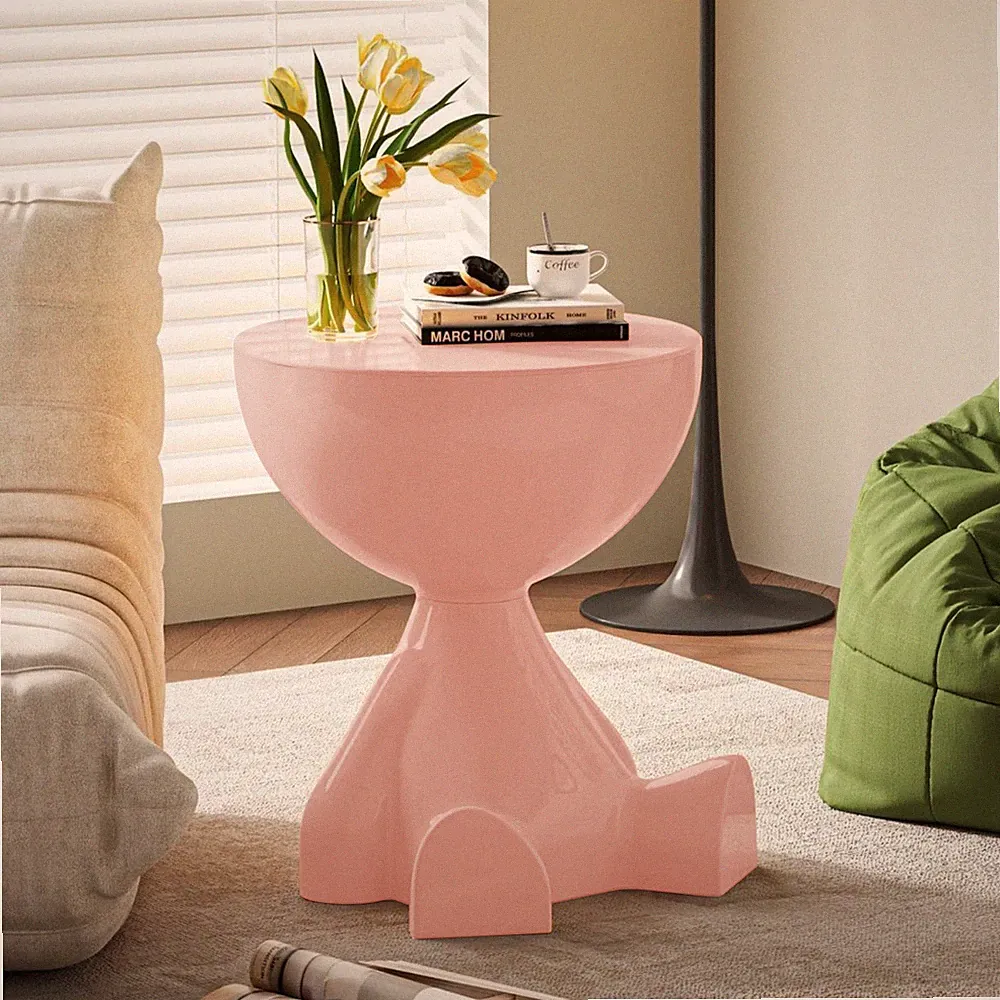 Beistelltisch Kaffeetisch Couchtisch Sofatisch Nachttisch runder rosa 36cm
