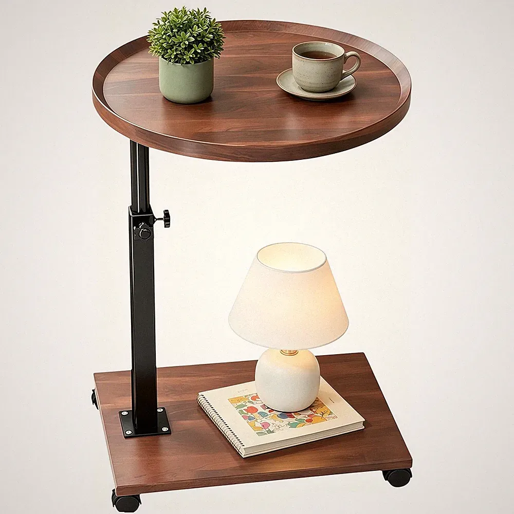 Beistelltisch Kaffeetisch, Couchtisch, Sofatisch Rollen Laptoptisch Wohnzimmer