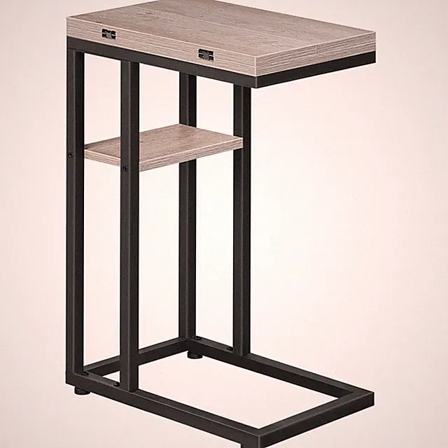 Beistelltisch Klappbar Faltbar C-Form Sofatisch Couchtisch, Holz, Metall, Sch...