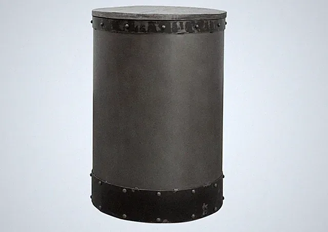 Beistelltisch Mango 42x42x64 grau lackiert HEAVY INDUSTRY #159