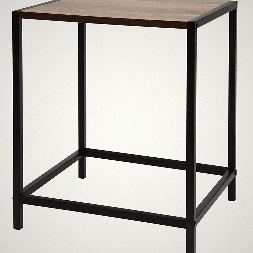 Beistelltisch Metall Holz Couchtisch Kaffeetisch Tisch Nachttisch schwarz Indoor