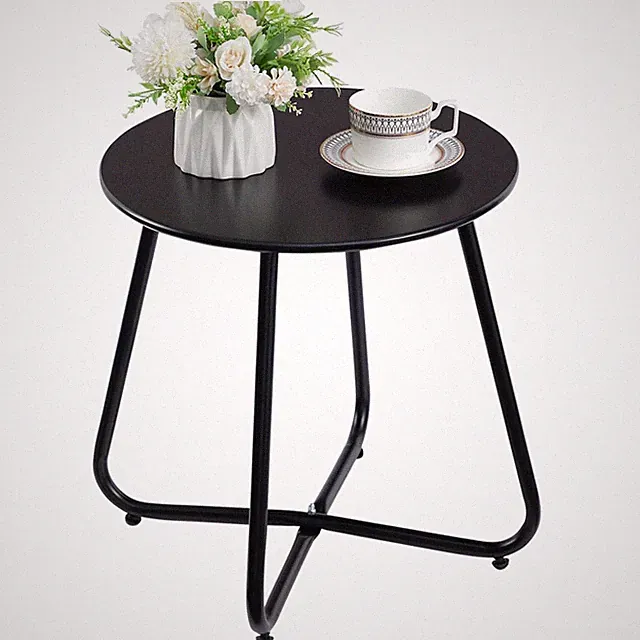 Beistelltisch Metall rund wetterfest klein Balkon Gartentisch outdoor